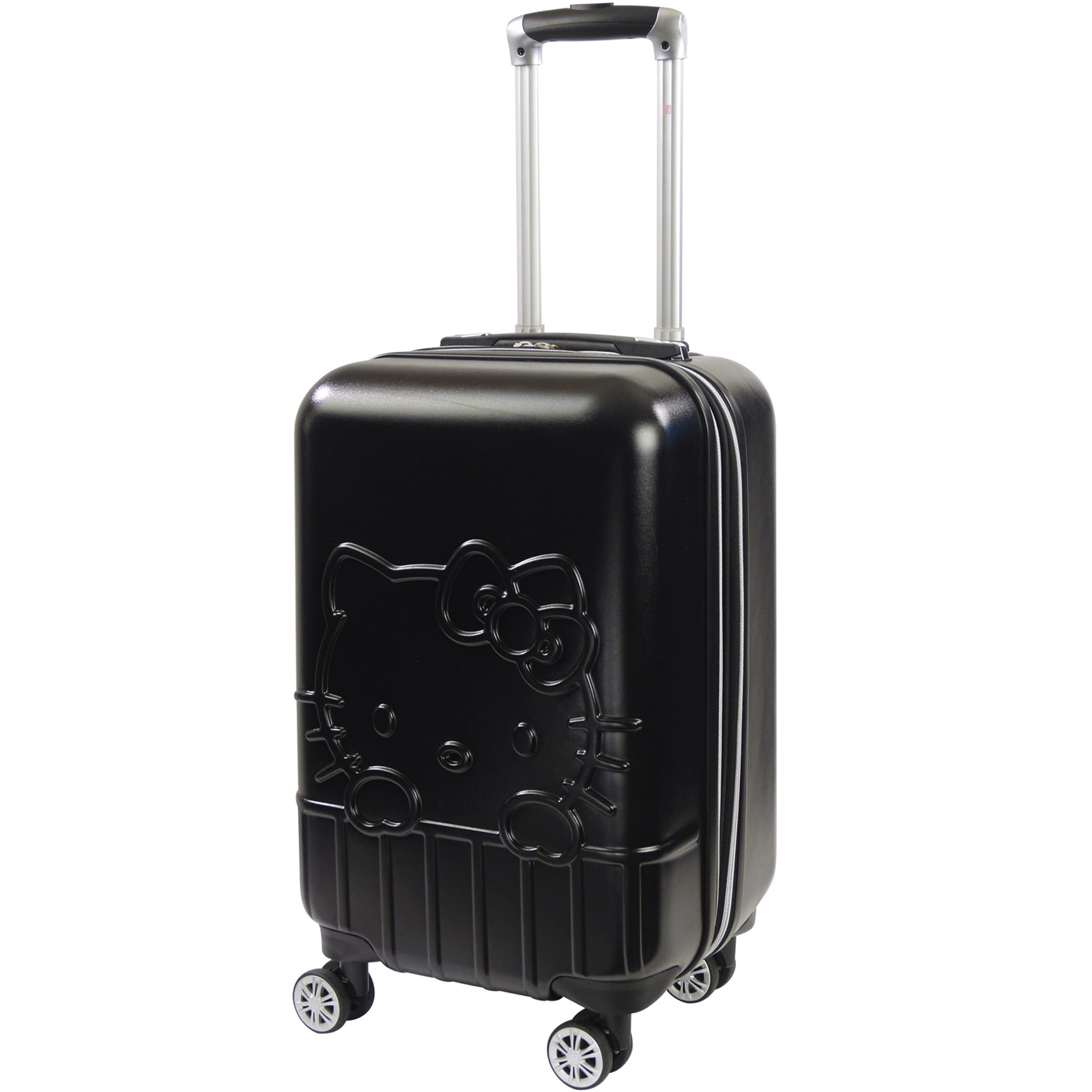 FUL Hello Kitty Carry On Luggage, Molded Hardshell Rolling Suitcase with Spinner Wheels, Black, 21 Inch