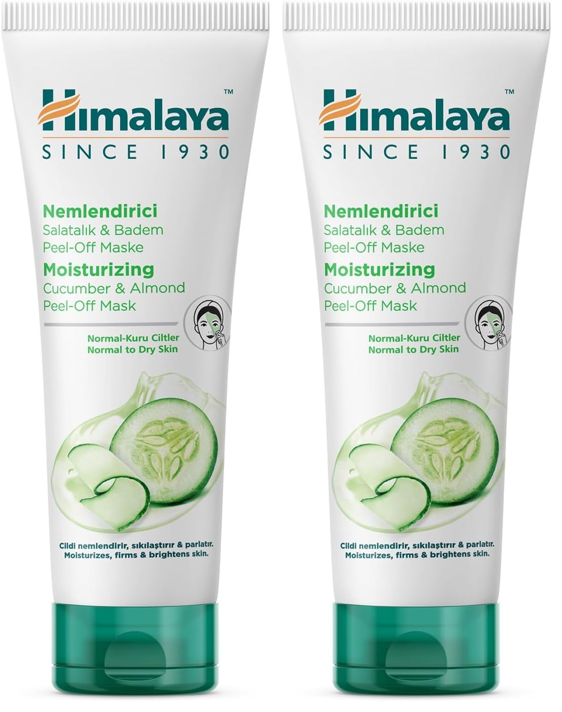 Himalaya Moisturizing Cucumber and Almond Peel-off Mask Cleansing Face Mask | Moisturizing Mask -75ml (Pack of 2)