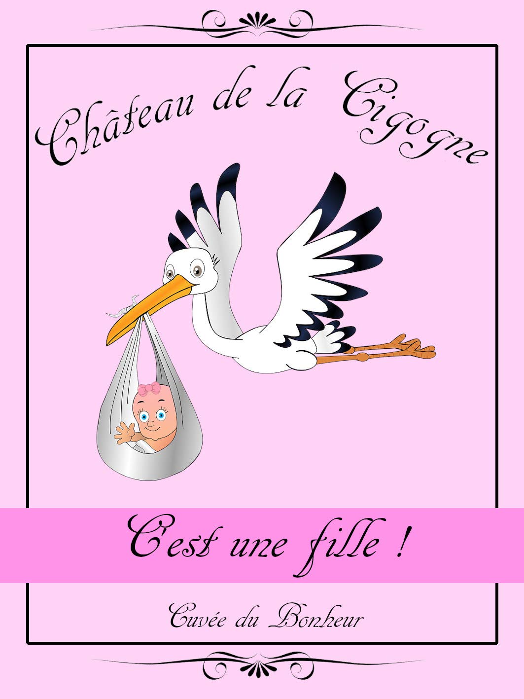 Cest Une Fille Annonce Fille Etiquette Pour Bouteille De Vin Ou De Champagne Annonce Originale Sexe Bebe Produits Handmade Produits Handmade Vssansthan Org