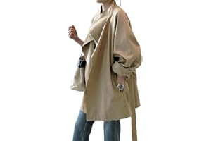 utcoco Womens Open Front Trench Coat Fall Fashion 2025 Outfits Stand Collar Windproof Overcoat Outerwear with Belt