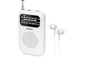 PRUNUS J-777 Pocket Radios Portable AM FM Small Personal Radio with Best Reception, 2 AAA Battery Operated Transistor Radio with Headphone & Speaker for Walk/Jogging/Gym/Camping