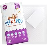 Peekapoo Mini - 100 Pack Disposable Changing Pads for Baby (18 Inches x 16 Inches) Disposable Waterproof Liners, Diaper Chang