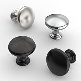 Furniware 12pk Brushed Satin Nickel Round Knobs 1.1" Kitchen Cabinet Drawer view 2