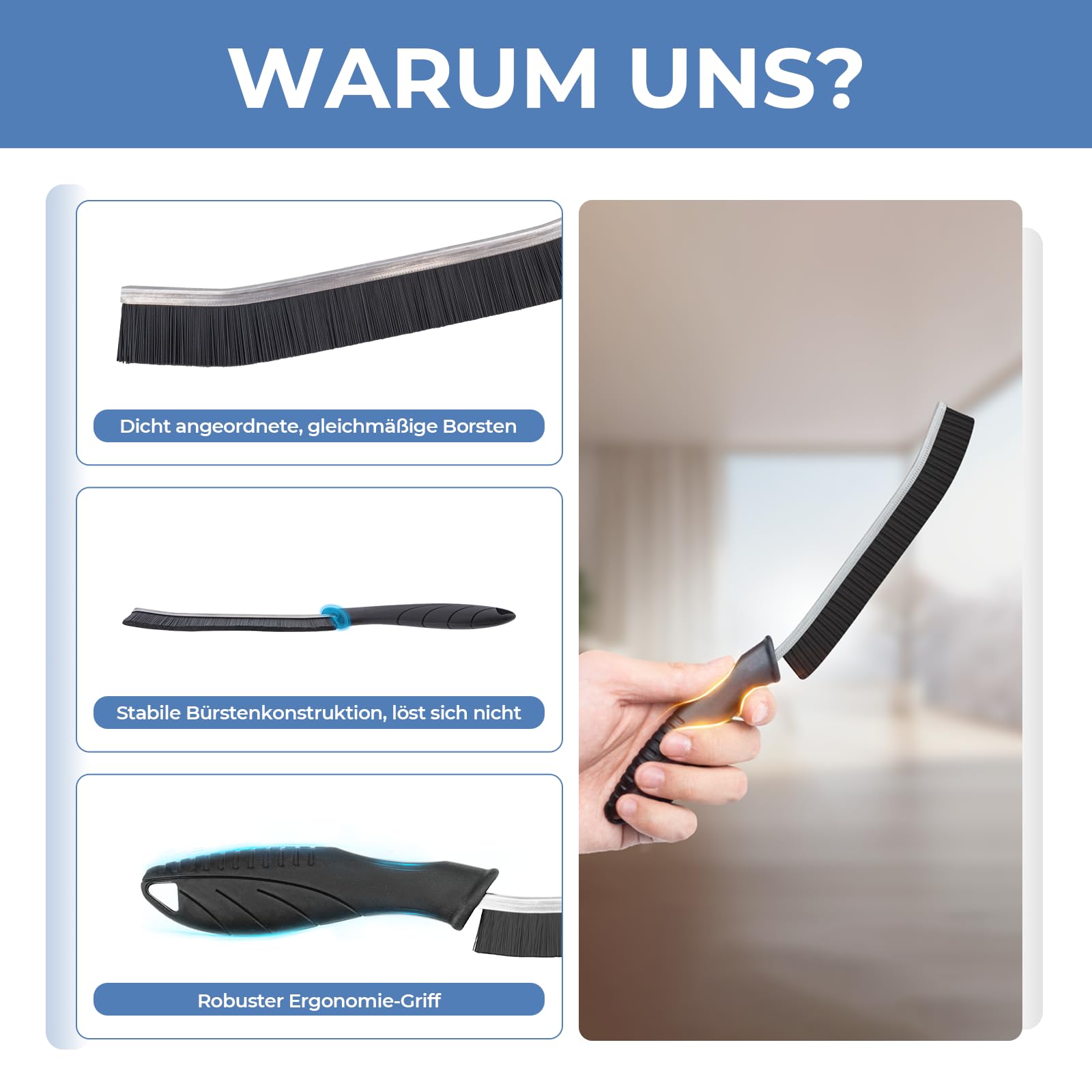 Cleangor 6er-Pack Fugenbürste, Hartborsten Ecken Reinigungsbürste 4