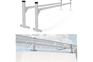 Kojem 5.3' to 8.6' Aluminum Adjustable Trailer Ladder Rack Capacity 400 LBS for Enclosed and Open Trailers Vans Cargo Trucks Pickups