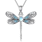 Dragonfly Necklace 925 Sterling Silver Turquoise Dragonfly Pendant Jewelry Gifts for Women Mother Friends