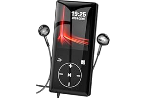 AFU 128GB MP3 Player with Bluetooth - Portable Mp3 Music Player with HiFi Speaker, 2.4" Screen MP3 Player with Voice Recorder, FM Radio, Touch Buttons,Support up to 256GB SD Card (Black)