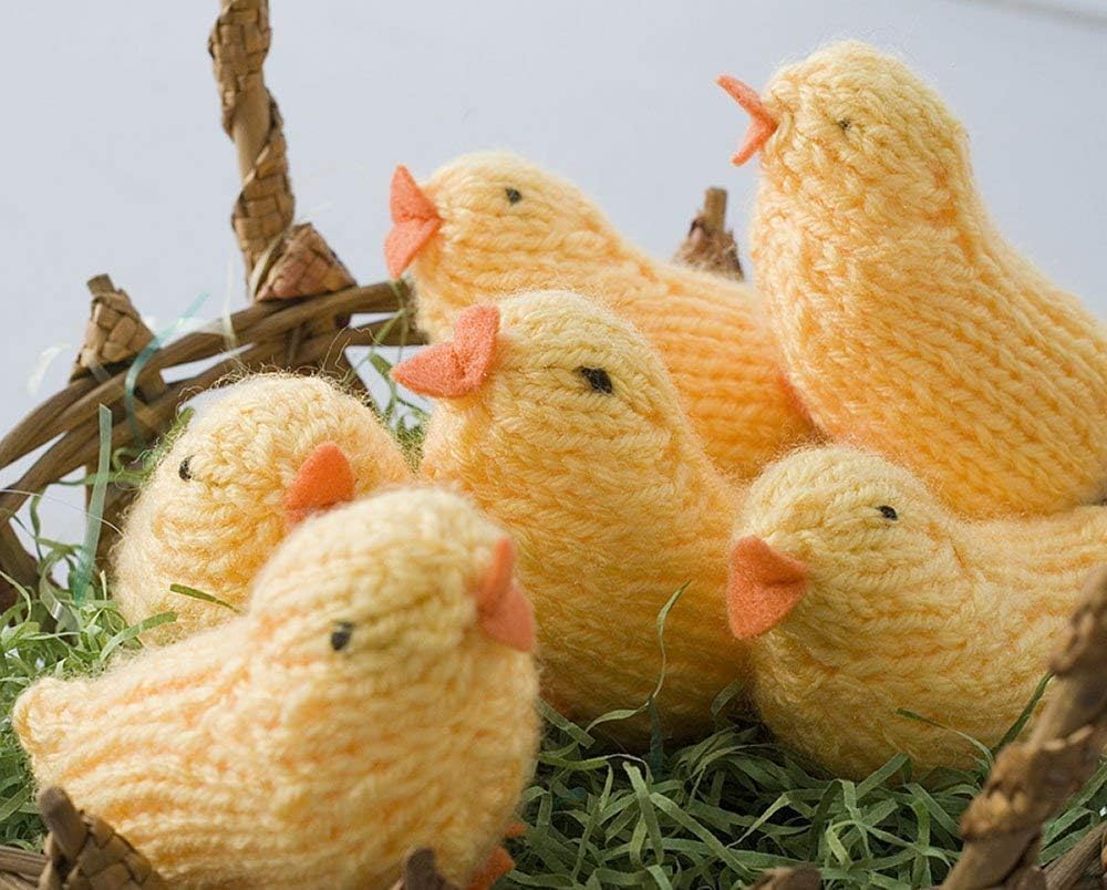 Hand Knit Yellow Chick Nursery Decor Amigurumi Toy