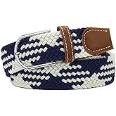 Huyfhksd Multicolored Elastic Woven Golf Belts Casual Braided Stretch Belt for Men and Women