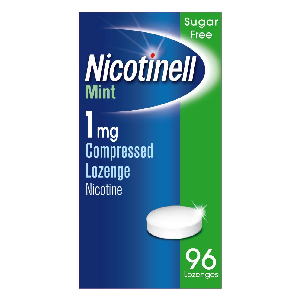 Nicotinell Nicotine Lozenges, Stop Smoking Aid, 1 mg, Sugar Free, Mint