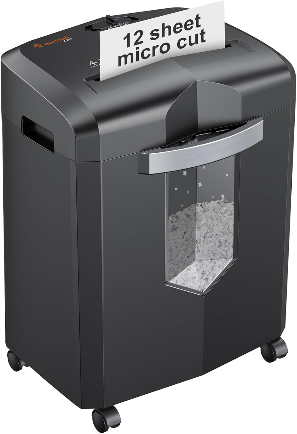 Bonsaii 12-Sheet Micro Cut Shredder C266-B Heavy Duty 60 Min 16L Bin
