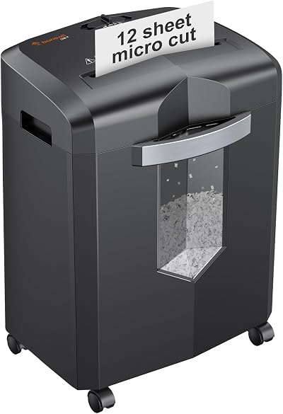 Bonsaii 12-Sheet Micro Cut Shredder C266-B Heavy Duty 60 Min 16L Bin