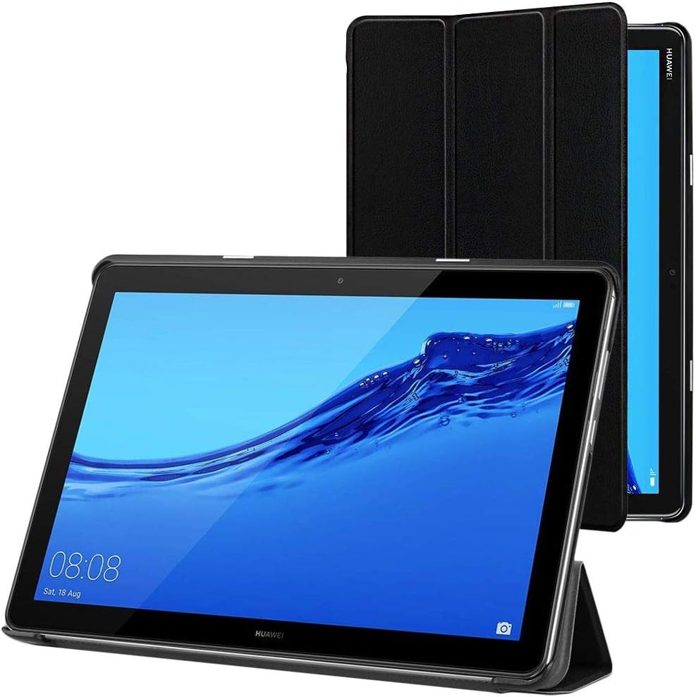 ebestStar - for Huawei MediaPad M5 Lite 10.1 Case Tablet 10.1, Smart Cover Magnetic Flip Protection, PU Leather, Black