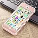 ULAK iPod Touch 7 Case, 3 in 1 Hard PC Case with Shockproof Silicone Interior Heavy Duty High Impact Dual Layer Protective Case for Apple iPod Touch 7th/6th/5th Generation (Pink)