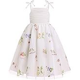 EULIMENE Flower Girl Dress for Wedding Birthday Spaghetti Strap Tulle Dress Formal Pageant Party Princess Dresses Size 5-14Y