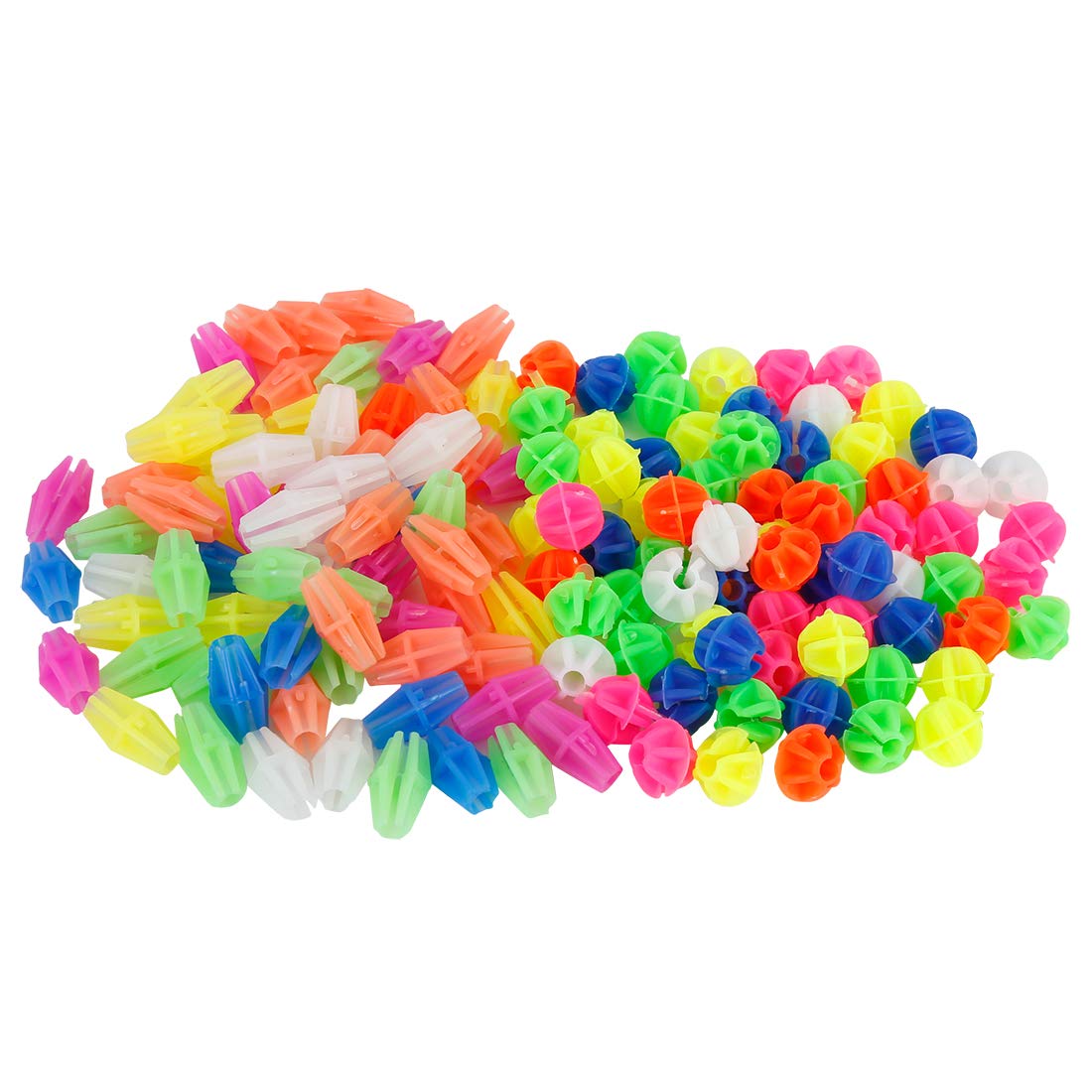 X AUTOHAUX 140pcs Bike Bicycle Wheel Spoke Bead 2 Types Bead Clip Multicolor