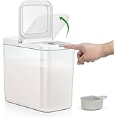 TBMAXS Rice Flour Storage Container - 12.7 Qt | 25 Lbs Crystal-Clear Plastic Food Storage Container Bin with Pop-up Lid for Grains Beans, Dry Food Holder for Kitchen Pantry Organization and Storage