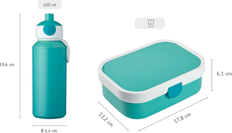 - Set de Almuerzo Campus - Fiambrera para Niños con Botella Pop-up y Fiambrera - Set de Almuerzo para el Colegio o para Llevar - Sin BPA - 400 ml + 750 ml - Paw Patrol Pups