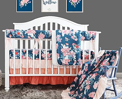 navy floral nursery