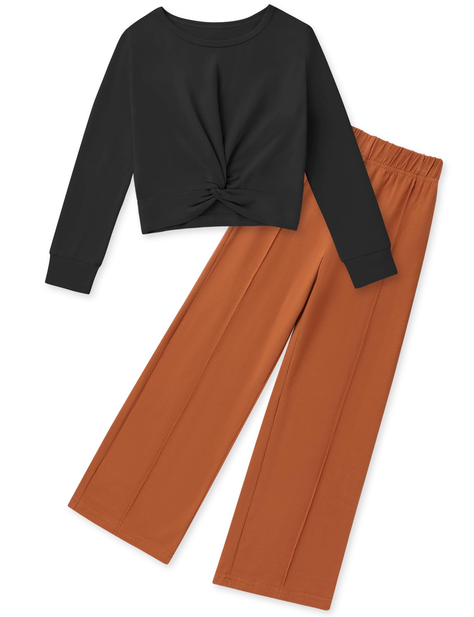 Photo 1 of * only comes with the shirt *
Gaupafmb Girl Clothes Trendy 2 Piece Outfits Long Sleeve Twist Tops and Pants Girls Clothes Ages 10-12 Black Brown