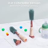 Alyvisun Silicone Bottle Brush 3-in-1 Teat Straw Brush Red view 2