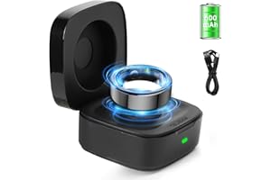 DOMIGARD Wireless Charger Case Compatible with Oura Ring Gen3 Heritage/Horizon - Size 8 - Upgraded Safety Mechanism Charger Black Small Portable Travel Charging Box for Smart Ring