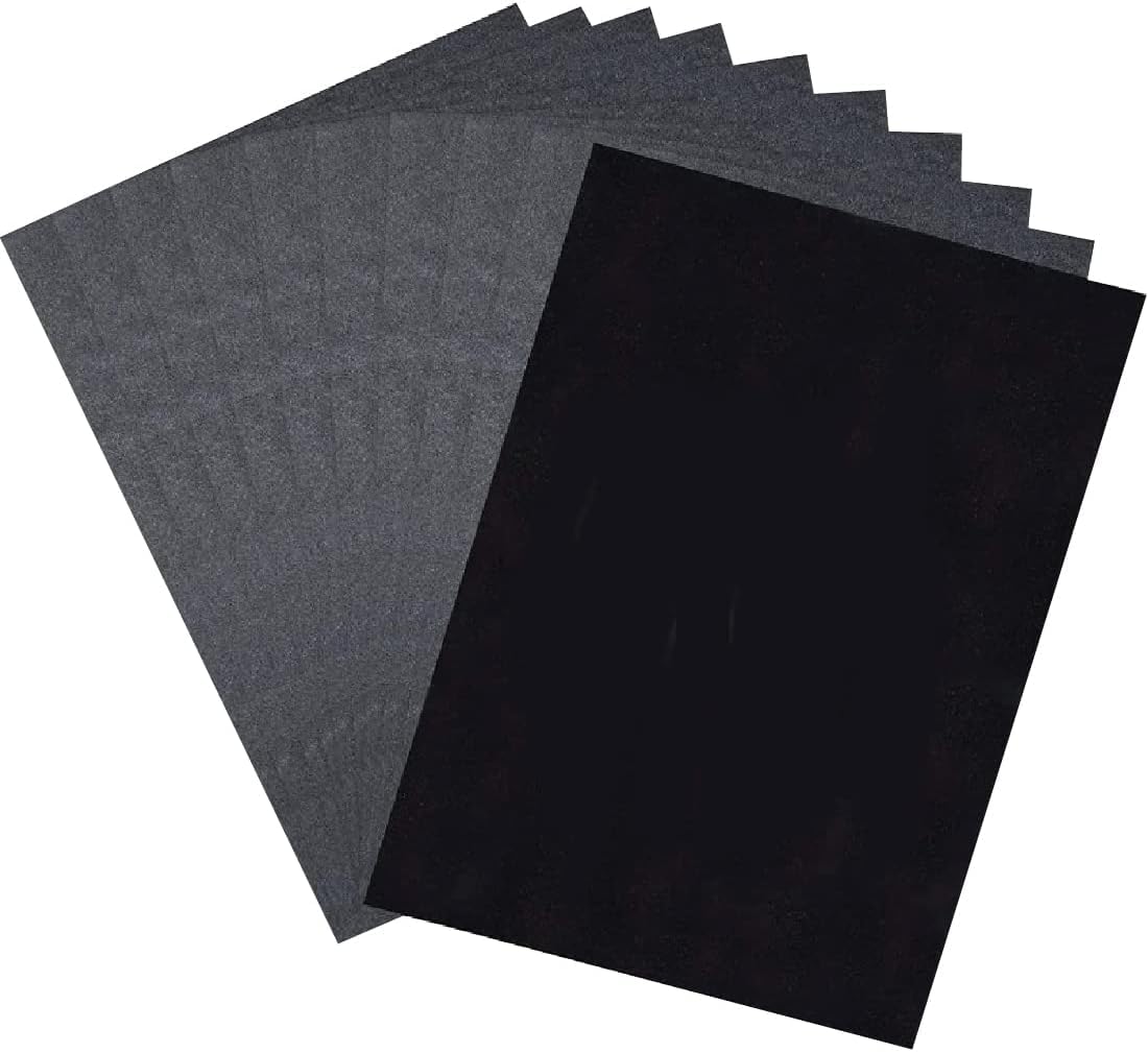 Black A4 Carbon Paper, 100Pcs, Black Graphite Paper, Carbon Transfer Paper, Transfer Graphite Paper, Ultra Thin and Light Transfer Paper, for Art Craft Projects Paper Wood Glass Metal Ceramic Clay