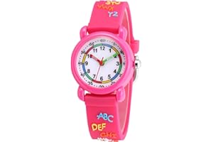 Jewtme Cute Toddler Children Kids Watches Ages 3-8 Analog Time Teacher 3D Silicone Band Cartoon Watch for Little Girls Boys