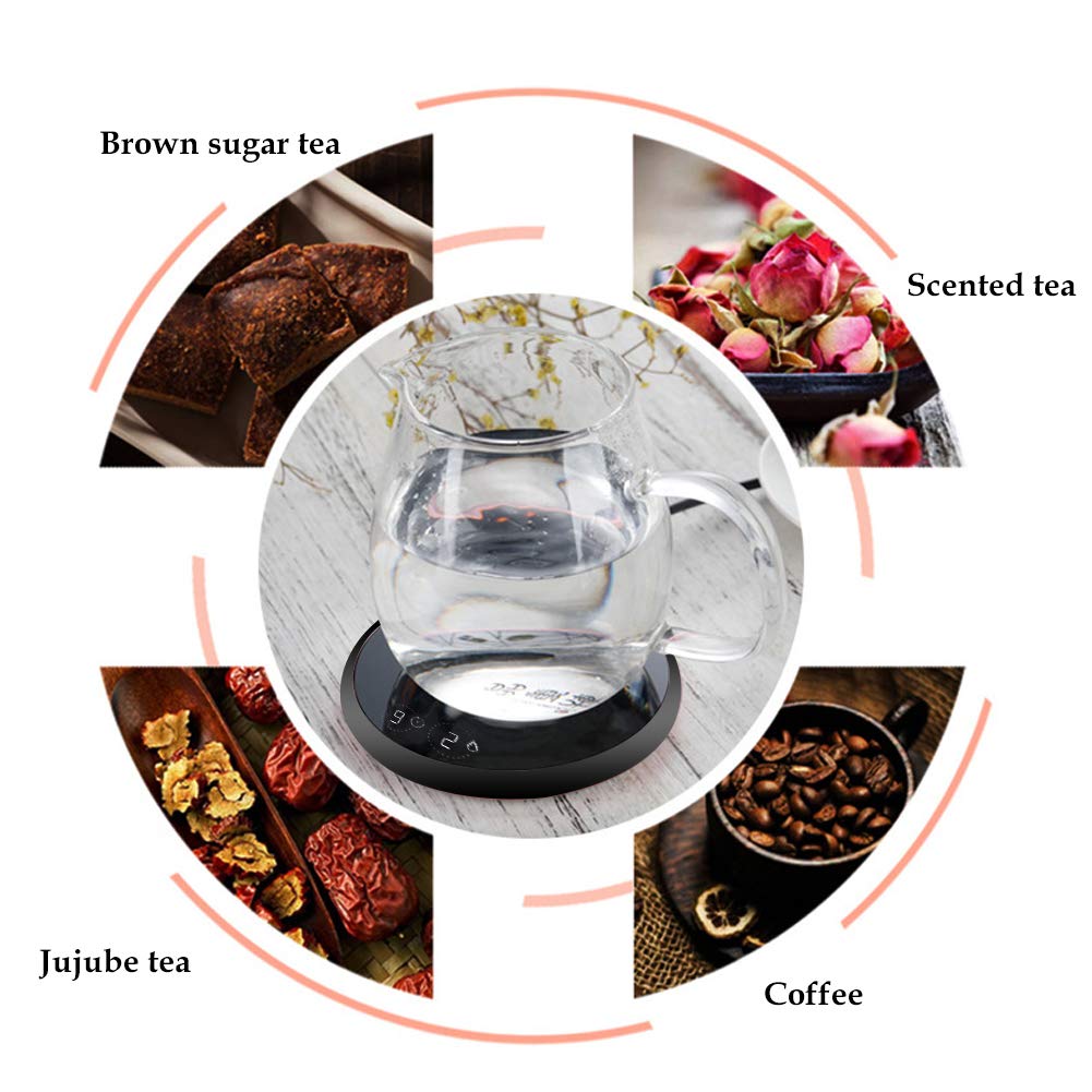 Coffee Warmer,Coffee Mug Warmer,Smart Coffee Warmer,Electric Beverage Warmer,With Two Temperature Settings,Best Gift Idea, Office/Home Use Electric Cup Beverage Plate, Water,Milk (Coffee Warmer-Black)