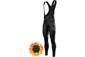Sparx Men Winter Cycling Thermal Roubaix Bib Tights Padded Bib Pants High Viz Bike Leggings, Black Camo, X-Large
