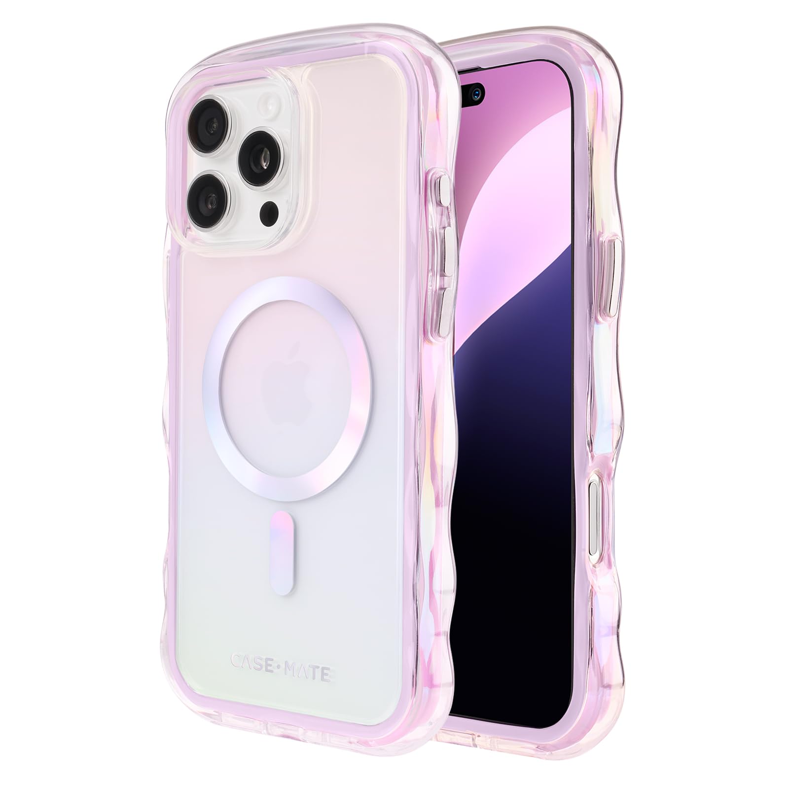 Photo 1 of Case-Mate iPhone 16 Pro Max Case [Compatible with MagSafe] - Stylish Iridescent Phone Case with 12ft Drop Protection - Premium Magnetic Cover for iPhone 16 Pro Max - Soap Bubble Wavy