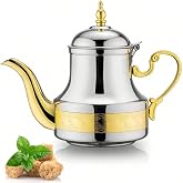 Moroccan Teapot 1.2L Arabic Style Stainless Steel Teapot Teapot Moroccan Tea Service Traditional Religious Style Tea Kettles