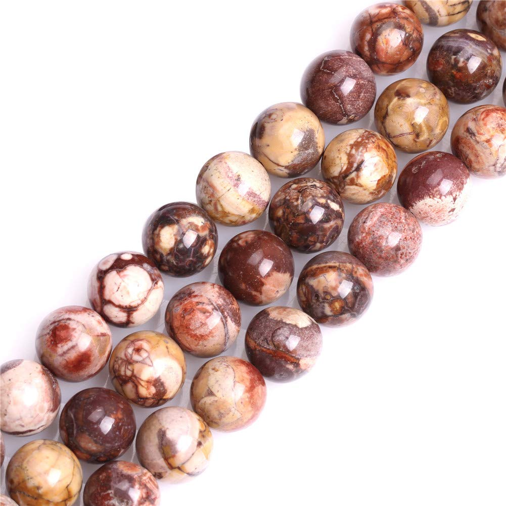 GEM-Inside Natural 12mm Dark Red Birdeye Rhyolite Round Gemstone Semi Precious Loose Beads for Jewellery Making 15''