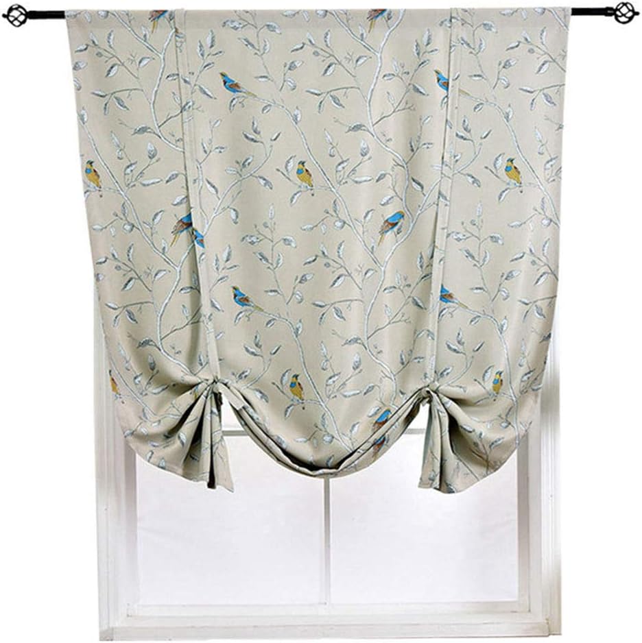 HomeyHo Room Darkening Curtains for Living Room Bedroom Curtains with Bird Design Bird Print Curtain Panel Darkening Curtains Living Room Thermal Curtains for Small Windows, 31 x 47 Inch, Brown