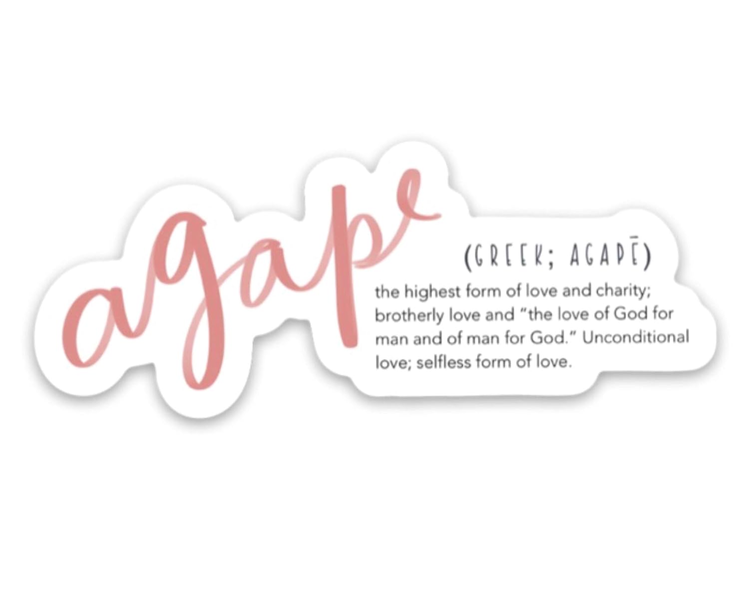 Amazon.com: Christian stickers about faith, hope, love, Jesus, God,  scripture, prayer | Agape definition | Waterproof vinyl decals for a Bible  journal, hydro flask, laptop, etc: Handmade