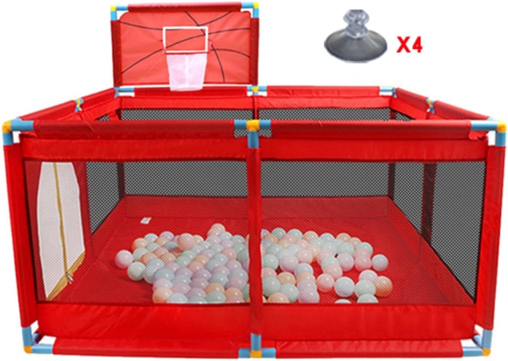 ZAQ Large Baby Playard With Balls And Basketball Hoop, Indoor Outdoor Oxford Cloth Plastic Toddler Playpen Fence (Size : Playpen)