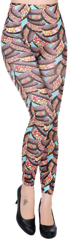 Cfanny Women's Vibrant Floral Print Full Length Leggings Pants