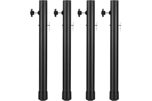 DIRBUY 4 Pack Table Leg Extenders - 4 Levels Adjustable Folding Table Leg Extenders - 17.3 Inch Black Heavy Duty Steel Folding Table Risers