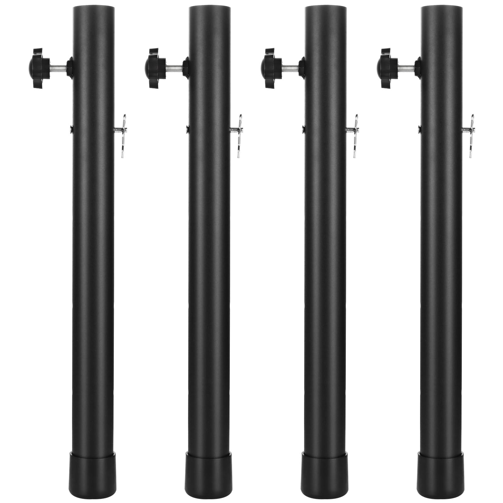 Photo 1 of DIRBUY 4 Pack Adjustable Table Leg Extenders - 17.3 Inch Black Heavy Duty Steel Folding Table Risers With 4 Levels