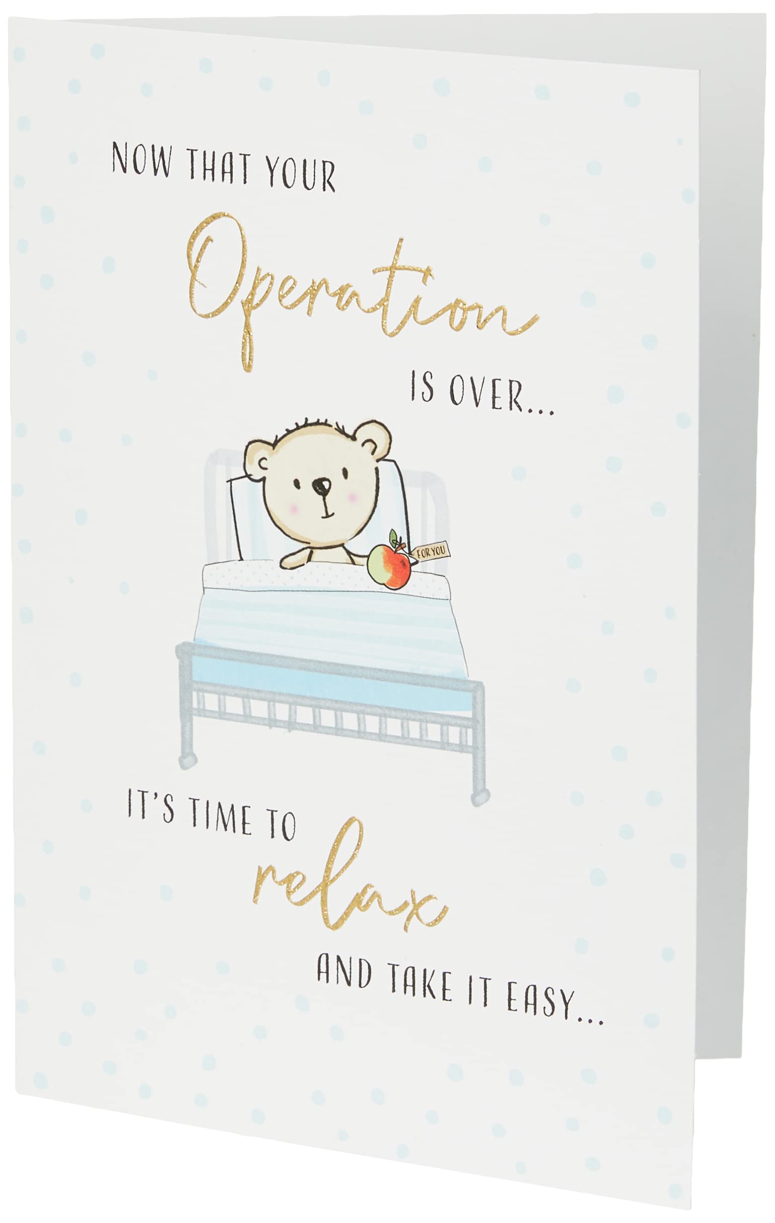 Piccadilly Greetings Cute Get Well Operation Over - 7 x 5 inches,brown|grey