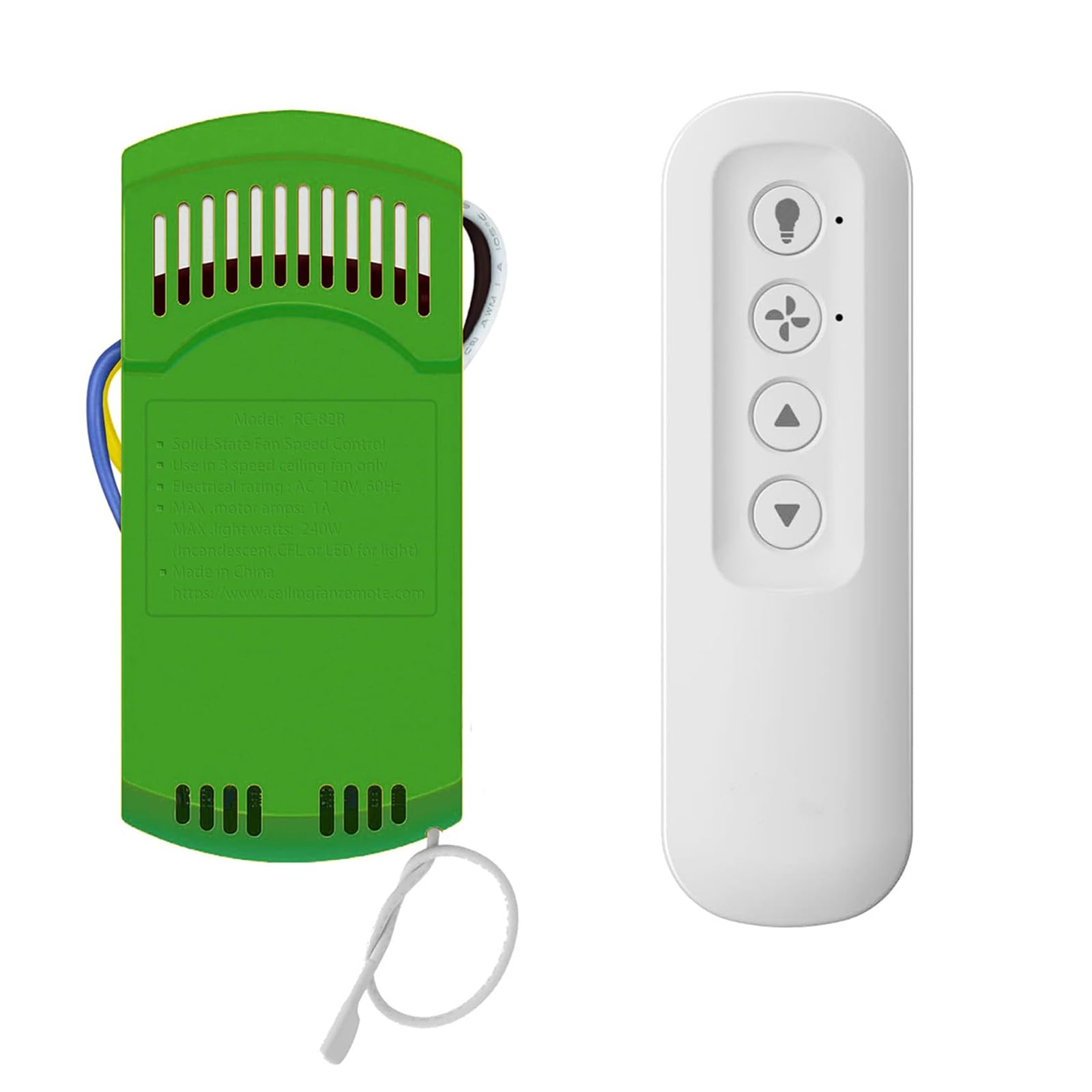 Photo 1 of 99770 Ceiling Fan Remote Control Kit Replacement for Hampton Bay Harbor Breeze 99770 99813 99815 99384 99772 99122 99123 99600,3-Speed and Light Dimmer with Wall Mount