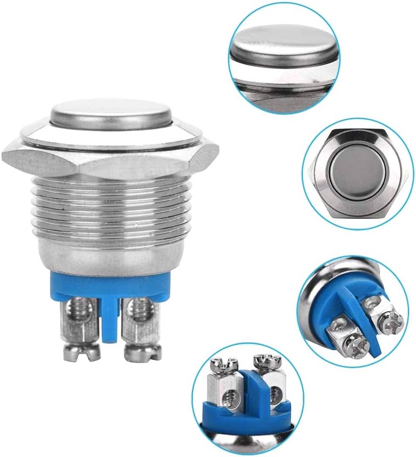 QitinDasen 10Pcs Premium 19mm Metal Momentary Push Button Switch - Image 3