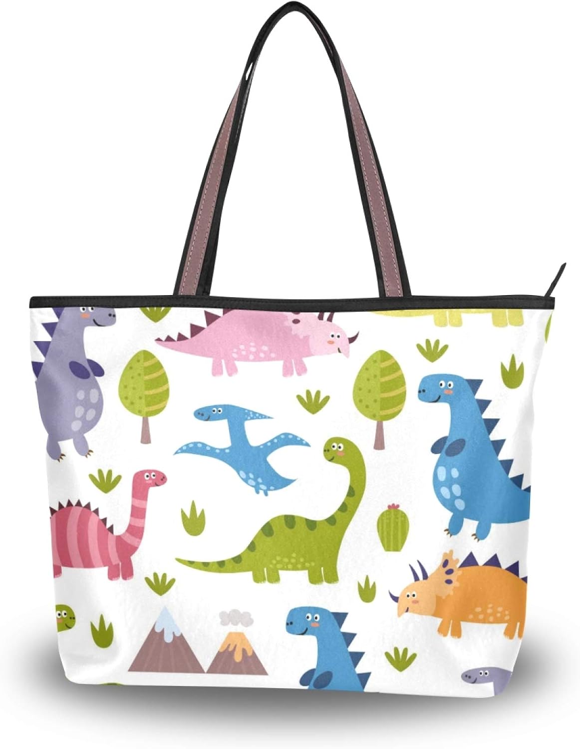 Purse Shopping Cute Dinosaurs Pattern Tote Bag Handbags for Women Girls Ladies Student Shoulder