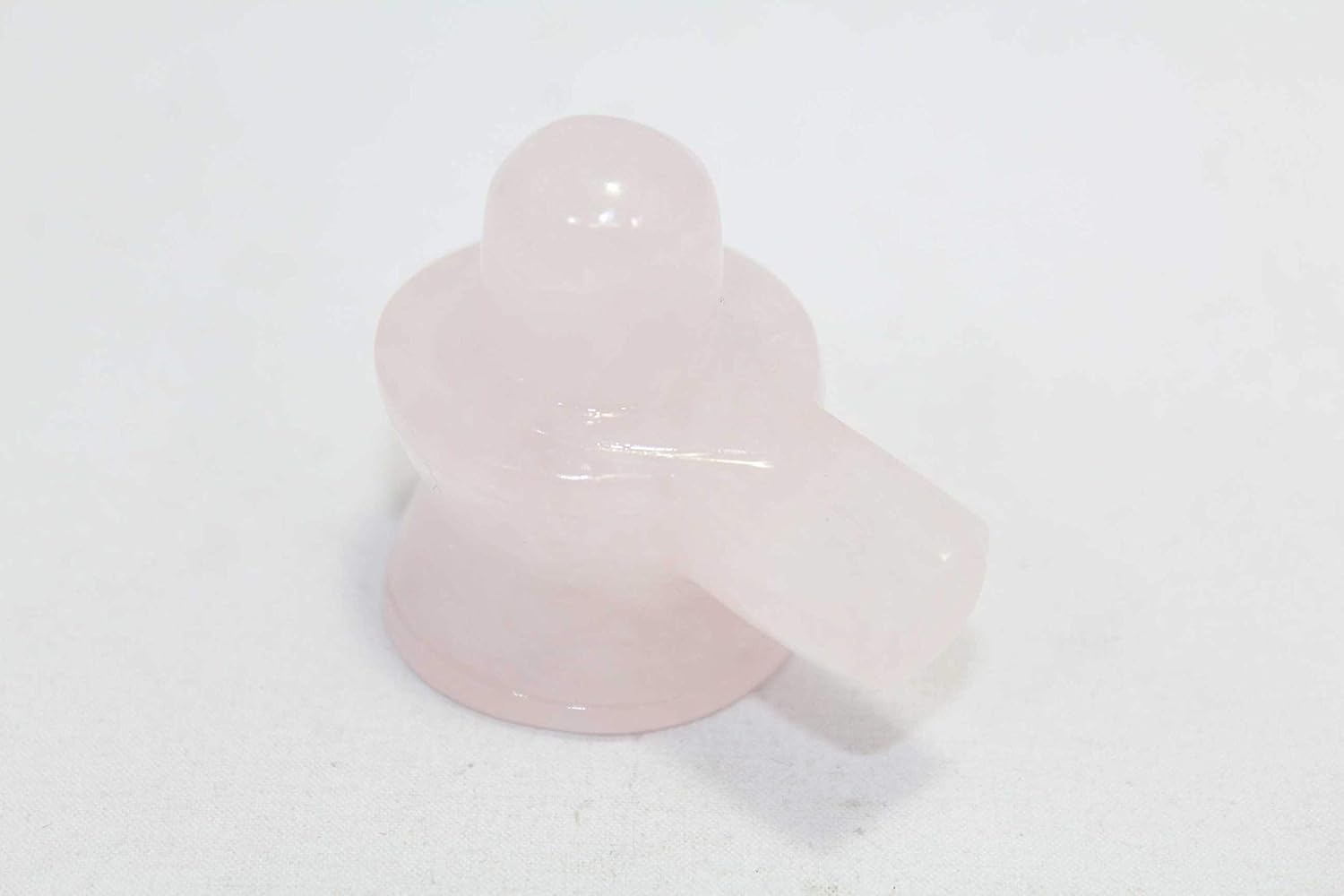 Rajasthan Gems Handmade Shivling Sphatik Statue Shiv Lingam Rose Qaurtz Hindu Religious Pooja C