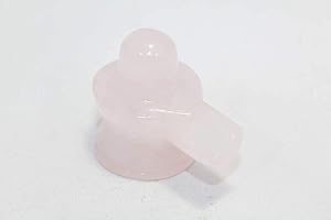 Rajasthan Gems Handmade Shivling Sphatik Statue Shiv Lingam Rose Qaurtz Hindu Religious Pooja C