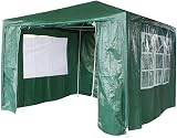 Panana 3x3m Waterproof Gazebo Tent with 3 Zip Up Side Panels Green view 5
