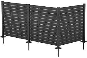 Kozyard 50" W x 48" H Outdoor Privacy Screens Aluminum Post, Air Conditioner Fence Panels, Pool Equipment Enclosure, Trash Can Screens Fence Kit for Outside Backyard Patio 4Panels
