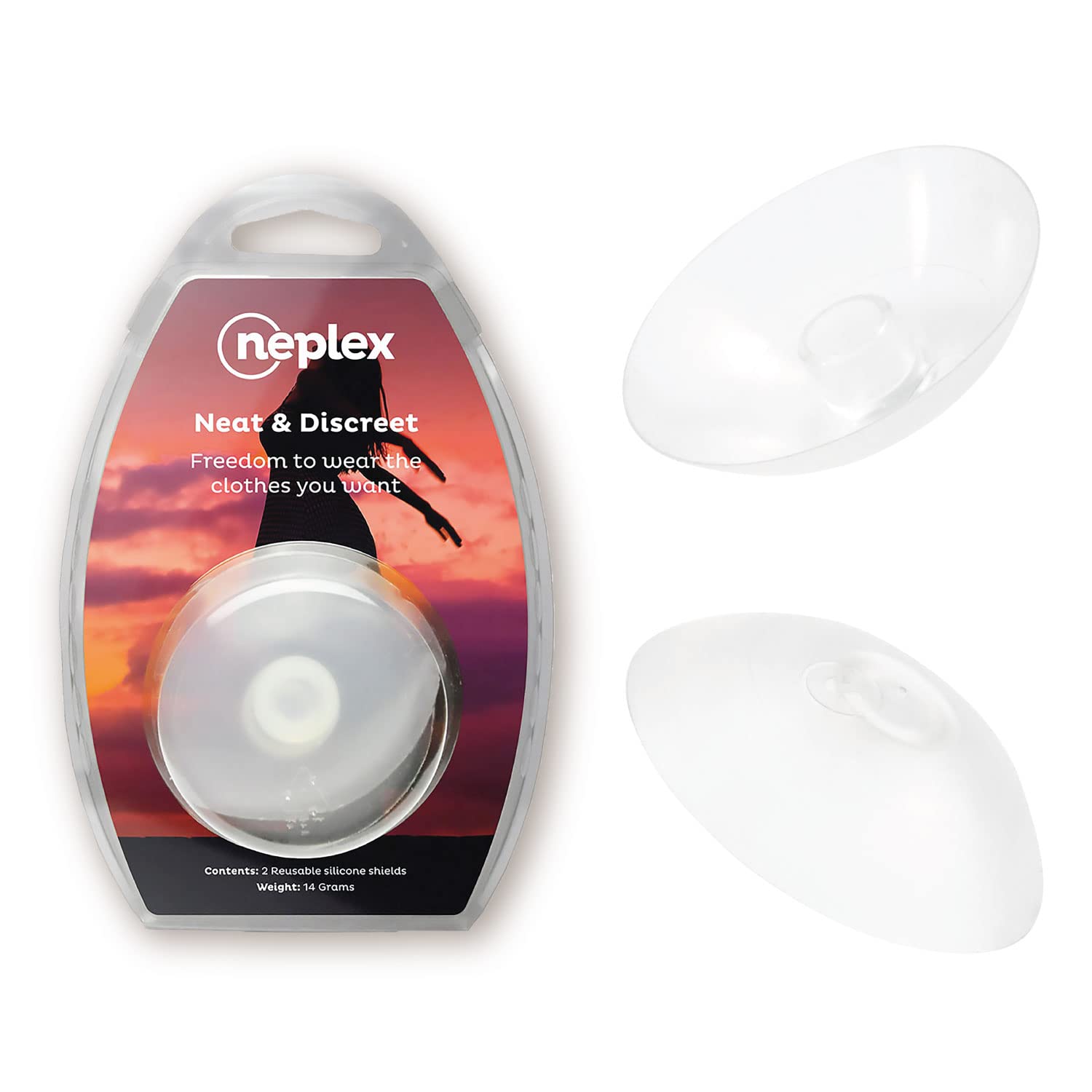 Neplex Discreet Silicone Nipple Covers for Women- Nipple Shields Prevent Chafing- Invisible Nipple Pasties for Backless Dresses & Swimsuits (Set of 2)
