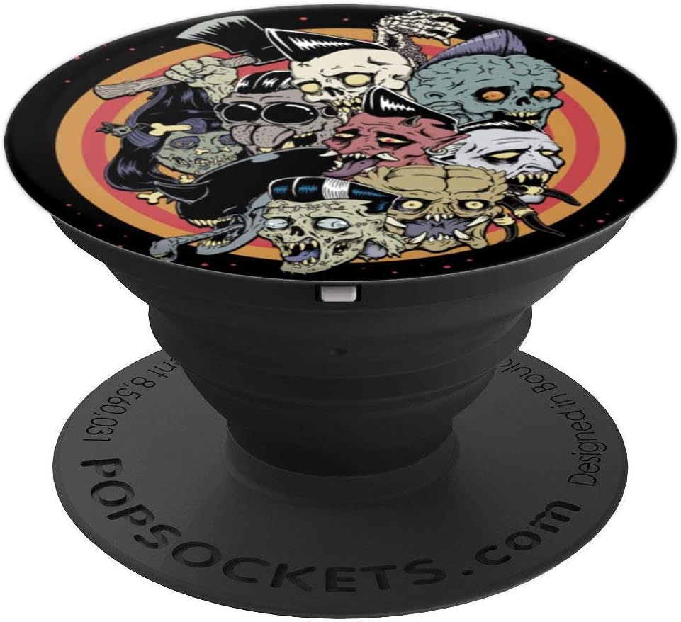 Fuzewear Horror Psycobilly Rockabilly Monster Bullseye PopSockets Stand for Smartphones and Tablets PopSockets Grip and Stand for Phones and Tablets