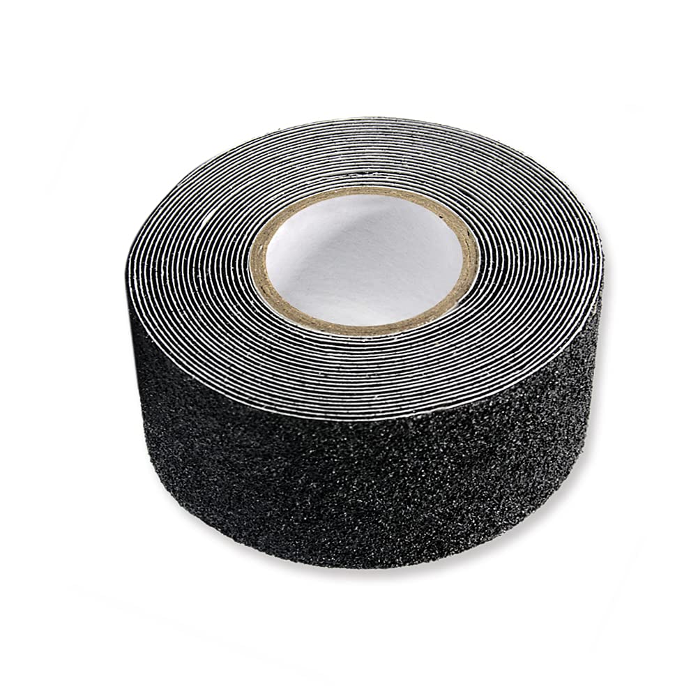 Anti Slip Tape High Traction Strong Grip Abrasive Black Non Skid Strip Safety Track Tape for Stairs Tread Steps Ramps (50mm x 5m)
